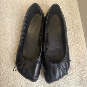 Balenciaga Anatomic Black Leather Flats 37